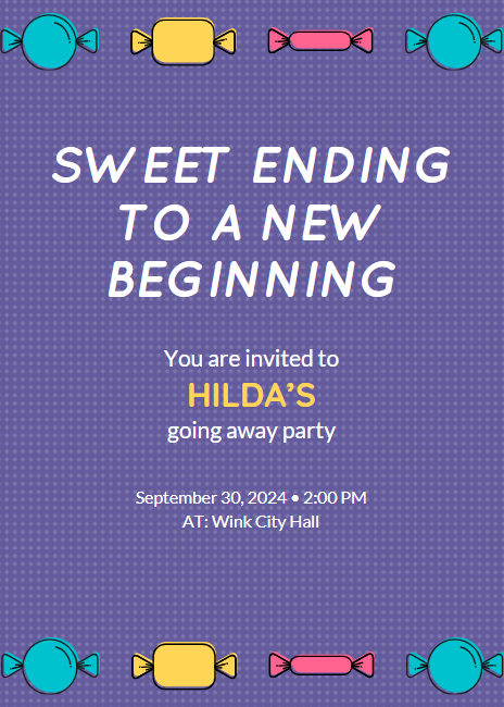 Hilda's Going Away Party